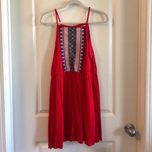 Flirty Red Embroidered THML Sundress NWT